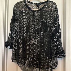 Express, Sheer Button Up Blouse, Size Large